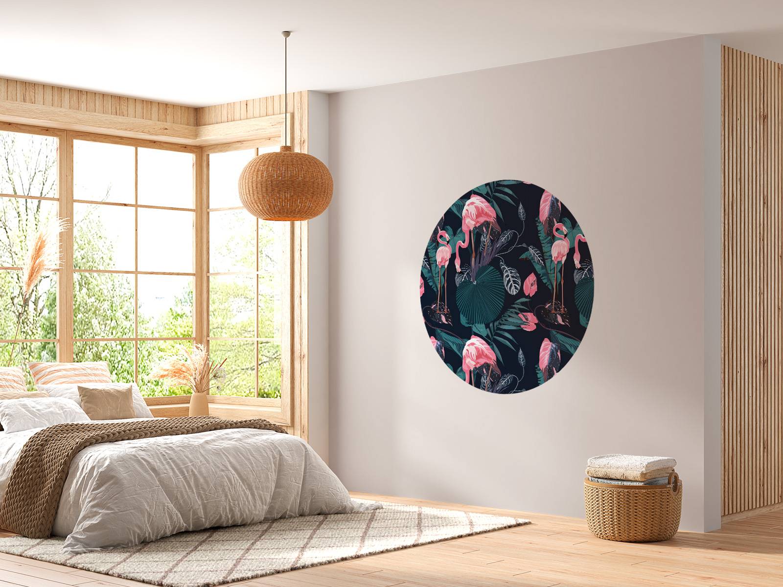 Wild pink flamingos
