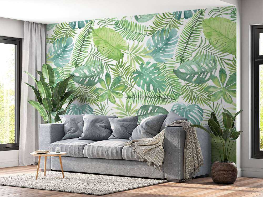 Tropical watercolour leaves