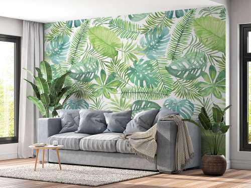 Tropical watercolour leaves