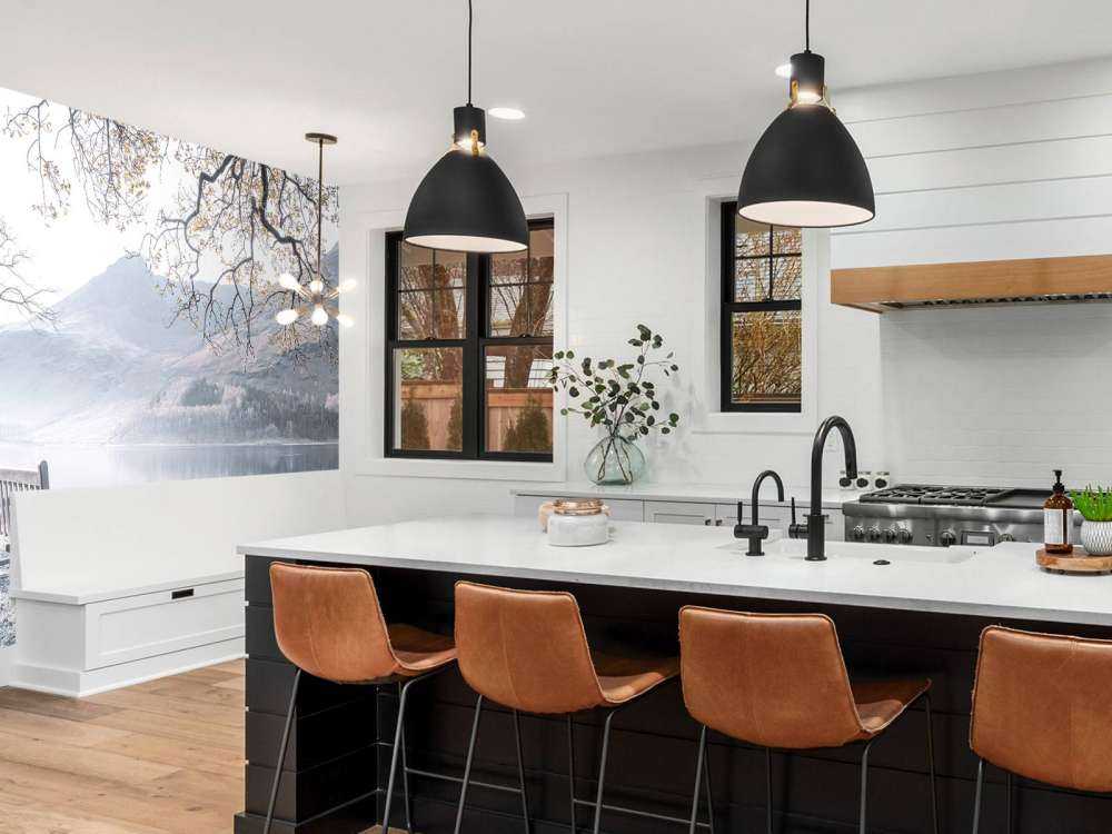 Bench by a quiet lake