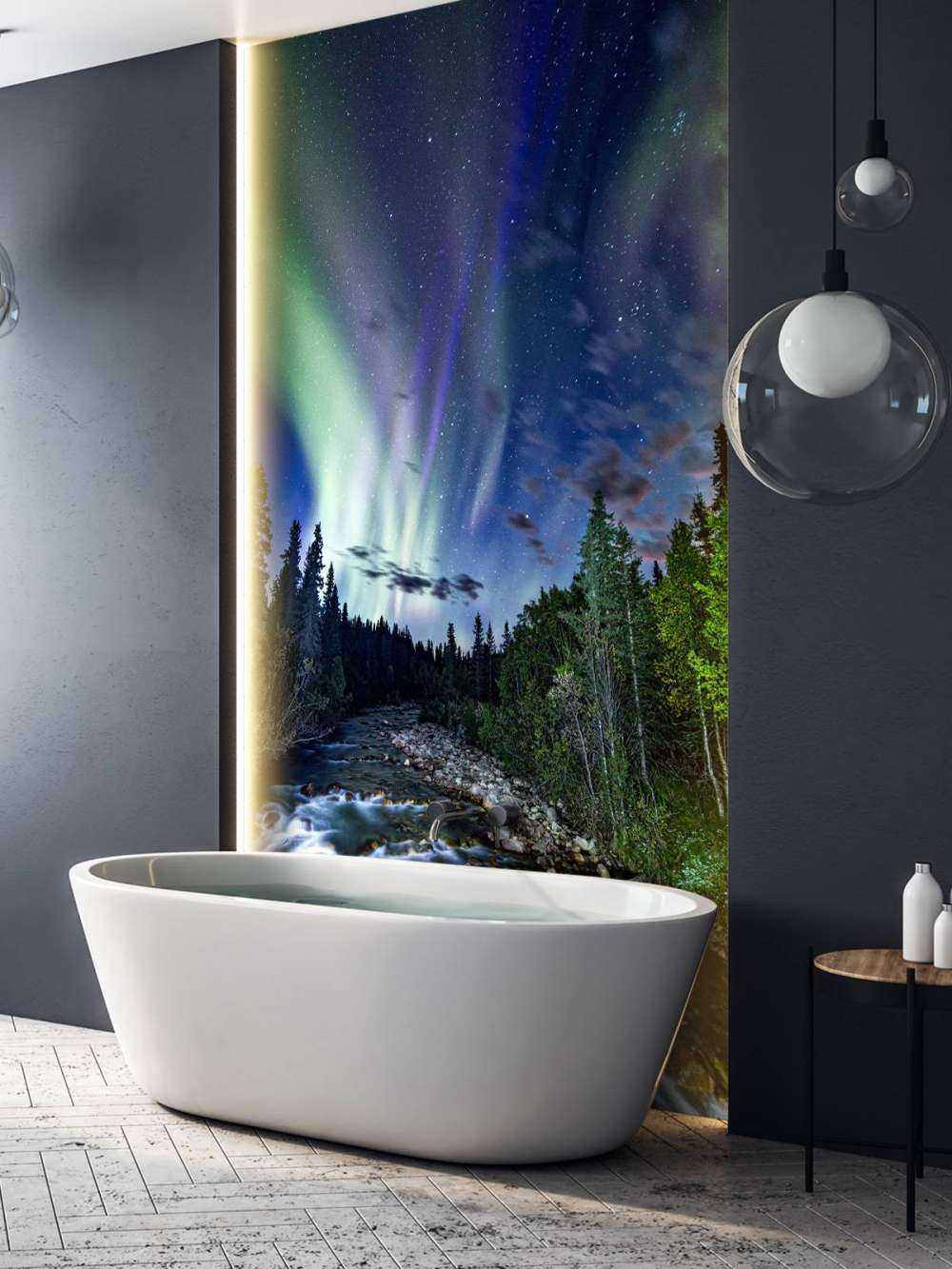 Brooklet during the northern lights