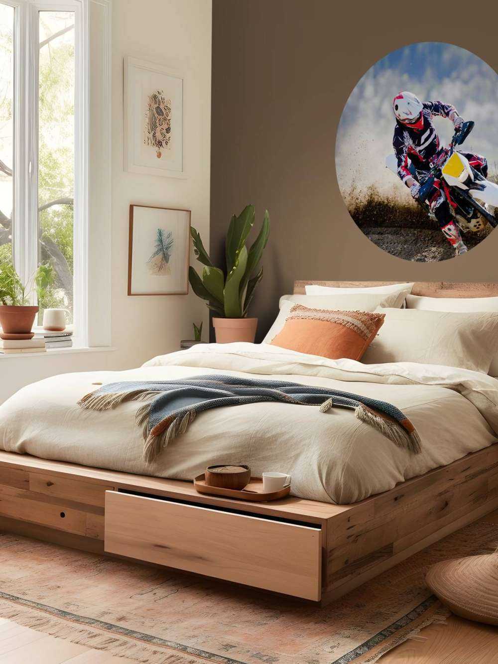 Cross bike in the bend