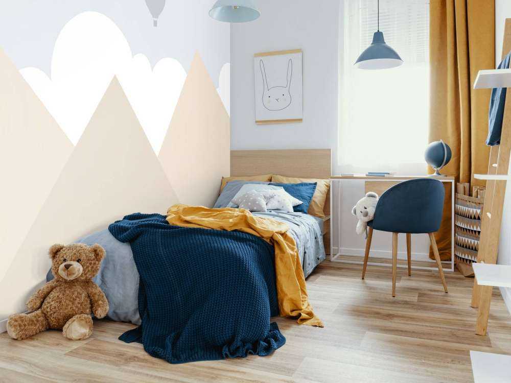 High mountains with hot air balloons