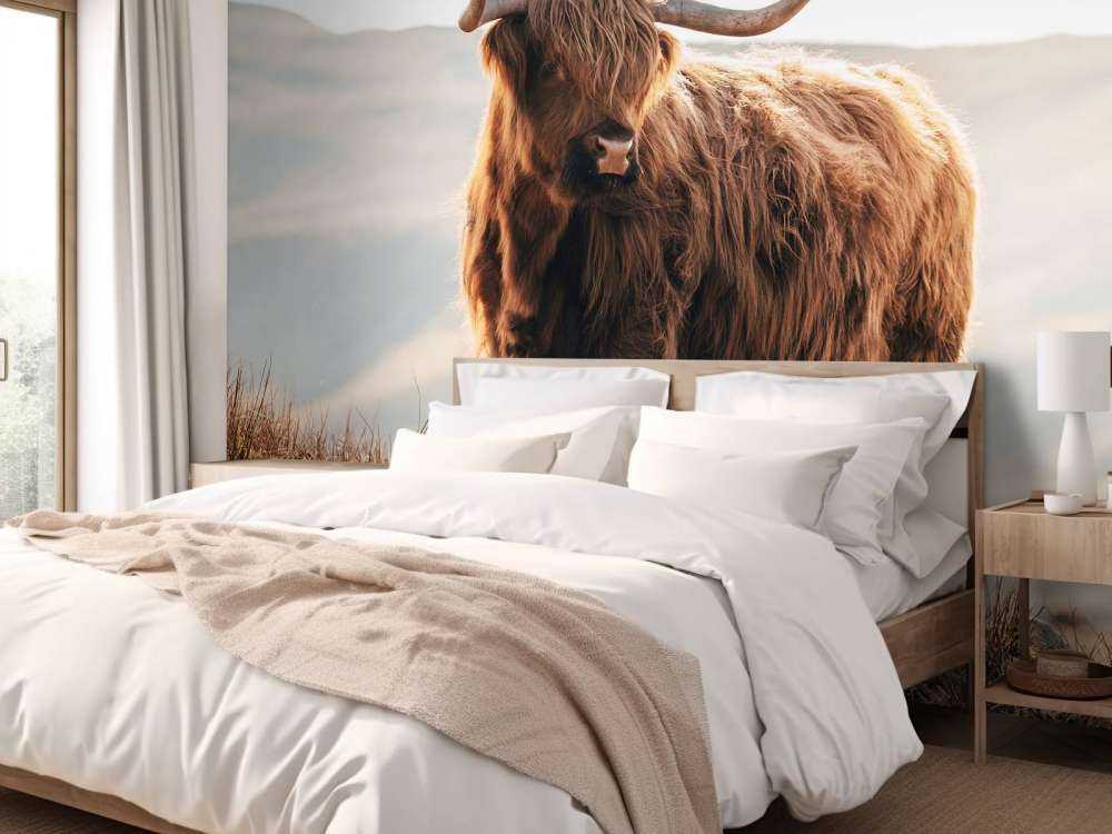 Scottish highlander on a hill