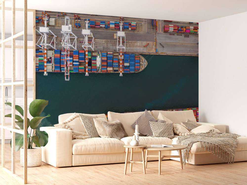 Top view container ships