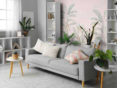 Vintage Jungle Landscape - blush pink