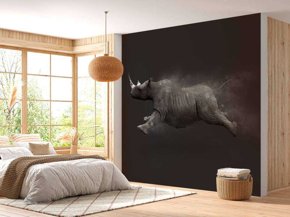 Jumping rhino
