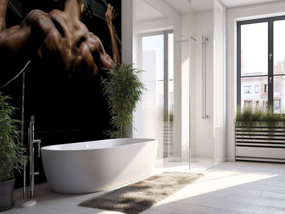 Man with a muscular back