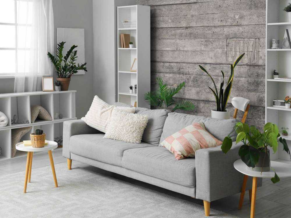 Wooden grey wall