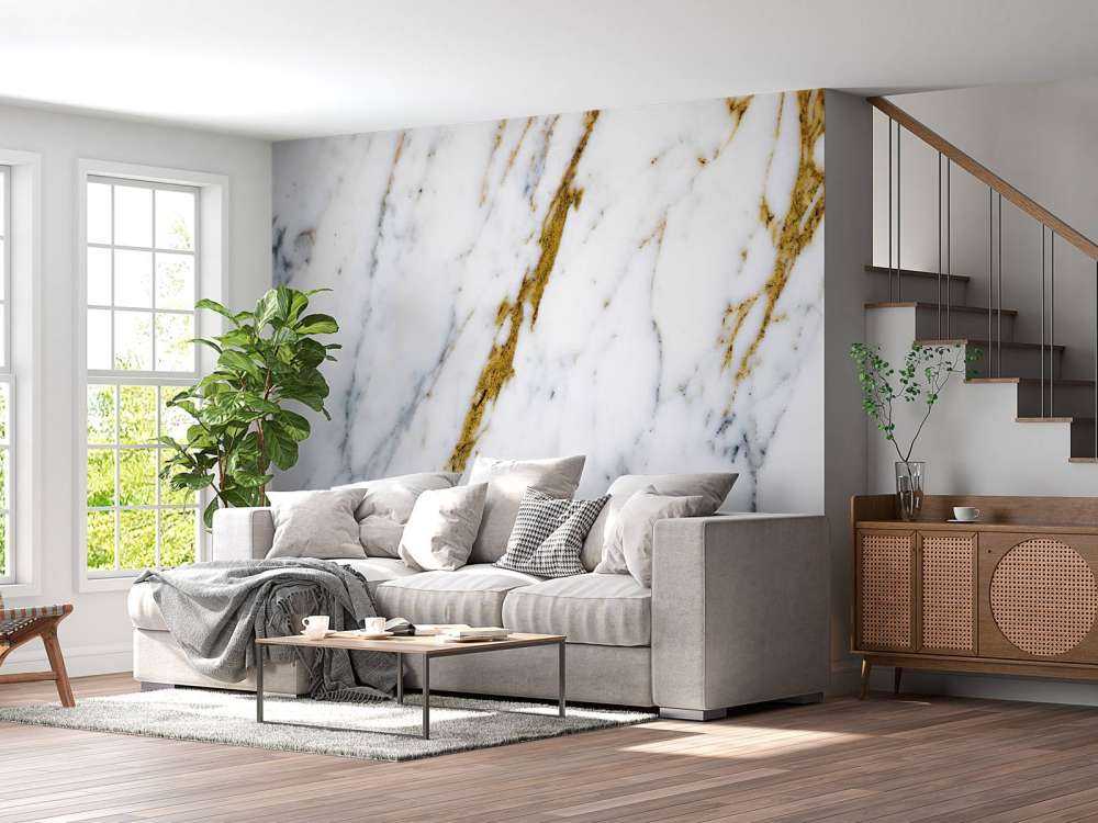 White marble with golden veins