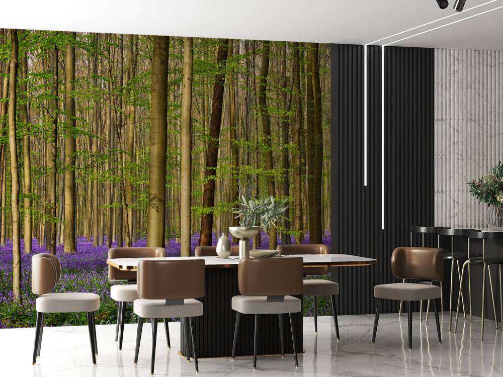 Forest with woodland hyacinths