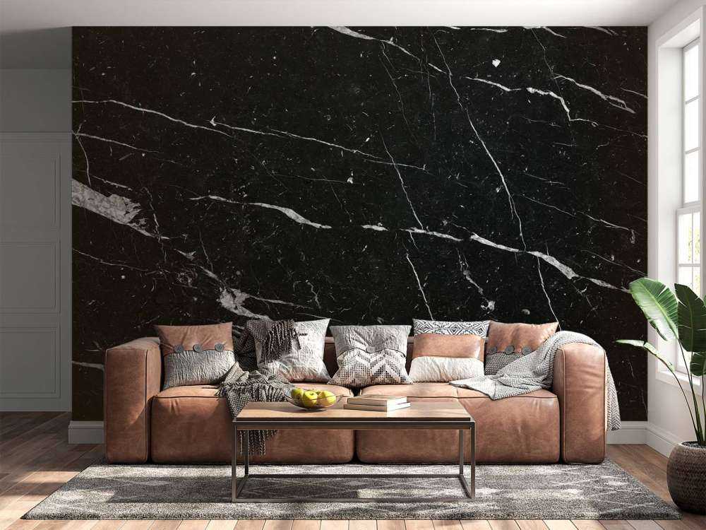 Black marble with white stripes