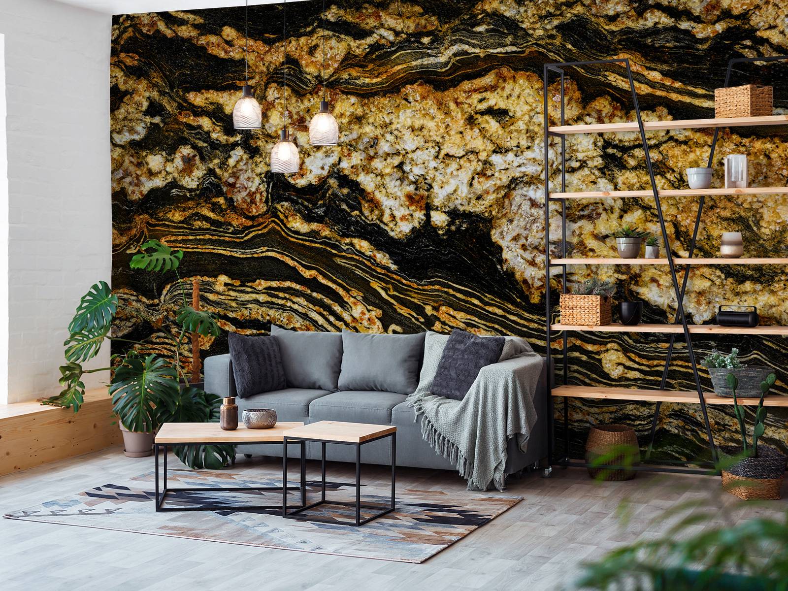 Black gold marble