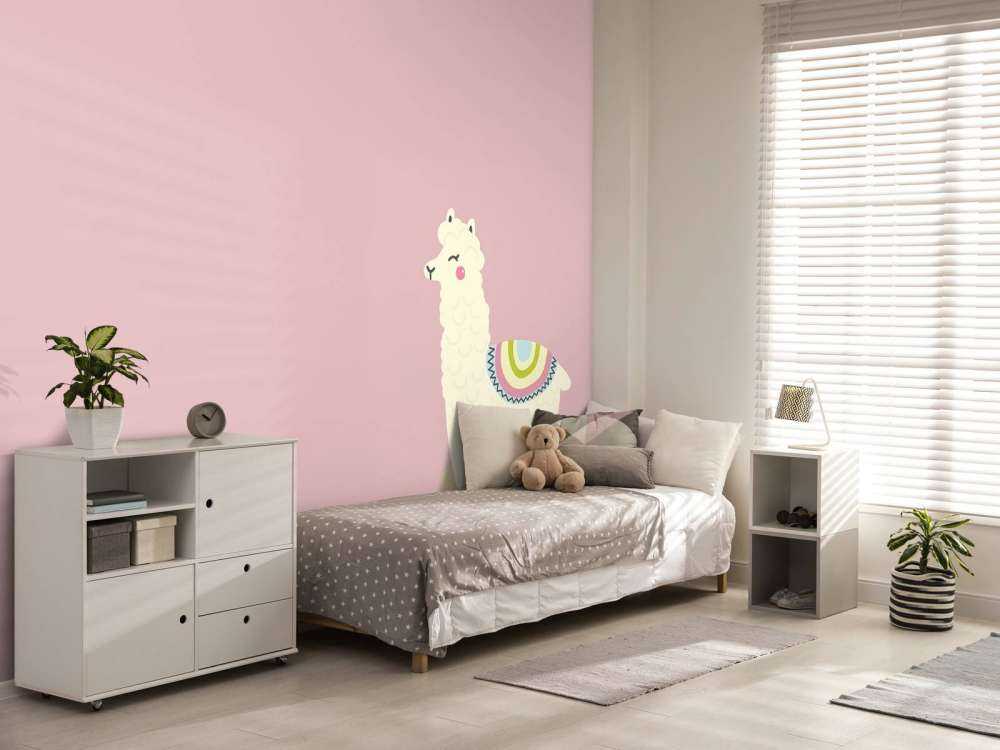 Alpaca design met een roze achtergrond