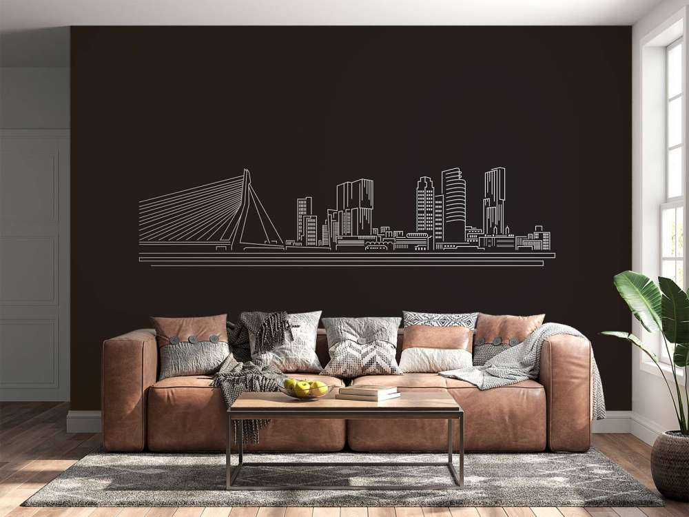 Rotterdam skyline zwart