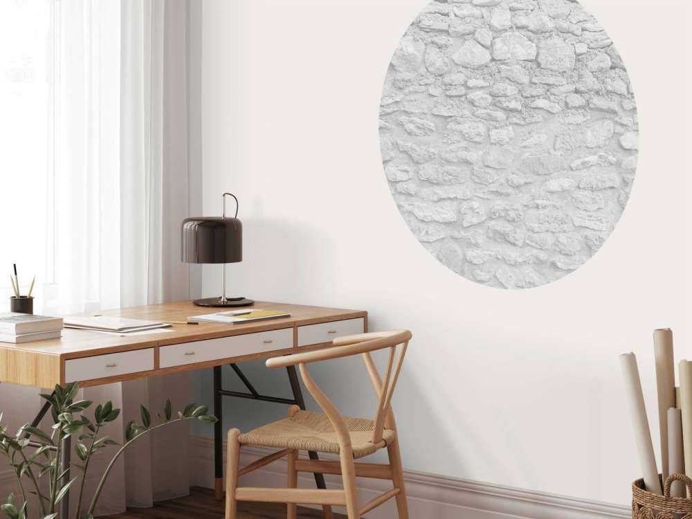 Light wall with rough bricks