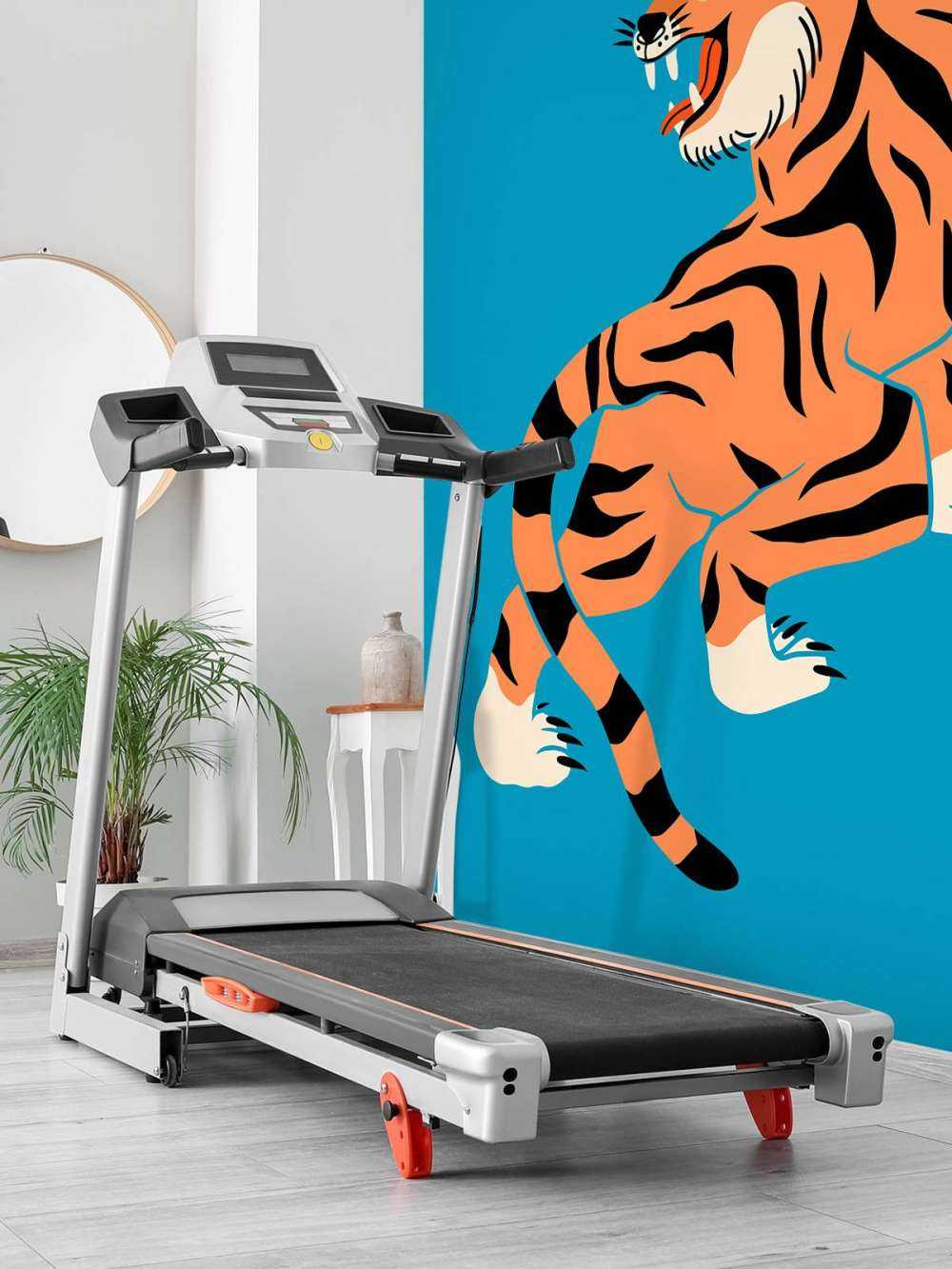 Tijger op blauwe achtergrond