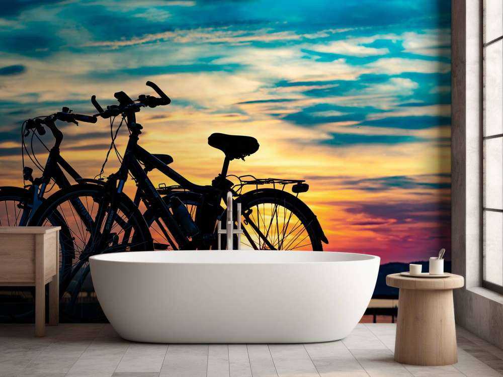 Cycling at sunset