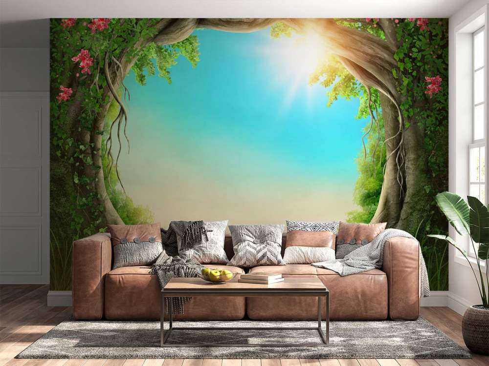 Colourful fairytale forest