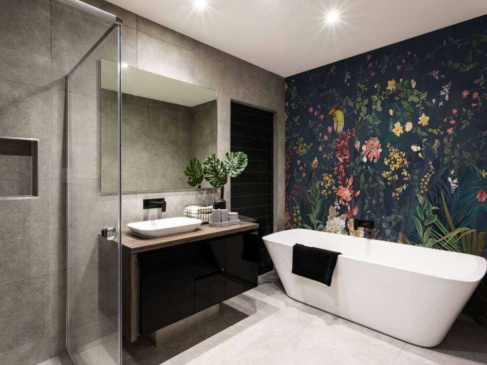 Jungle flowers and birds