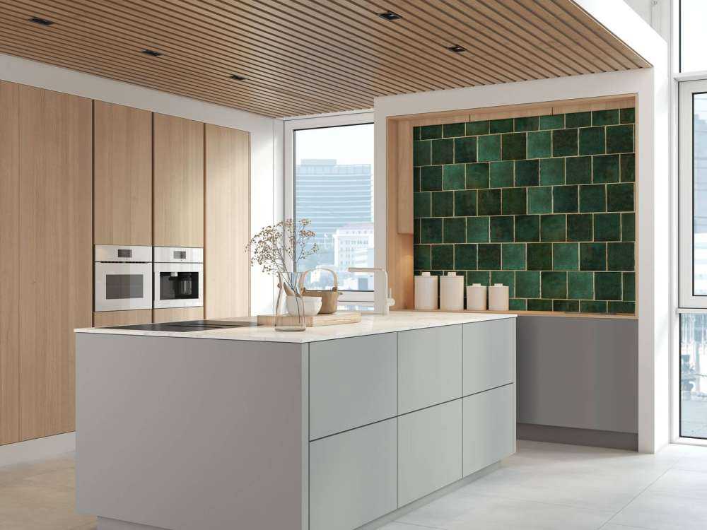 Green ceramic tiles
