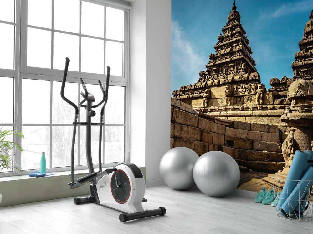 Tempels met blauwe lucht