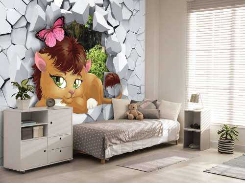 Lion in a wall