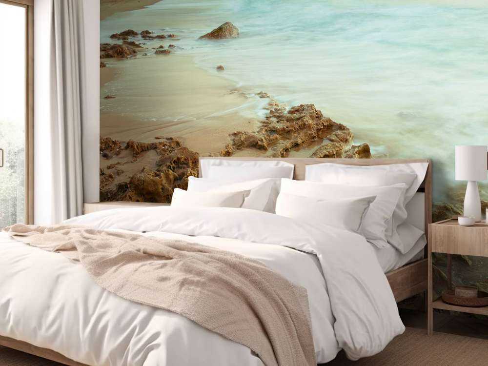 Quiet beach with rocks