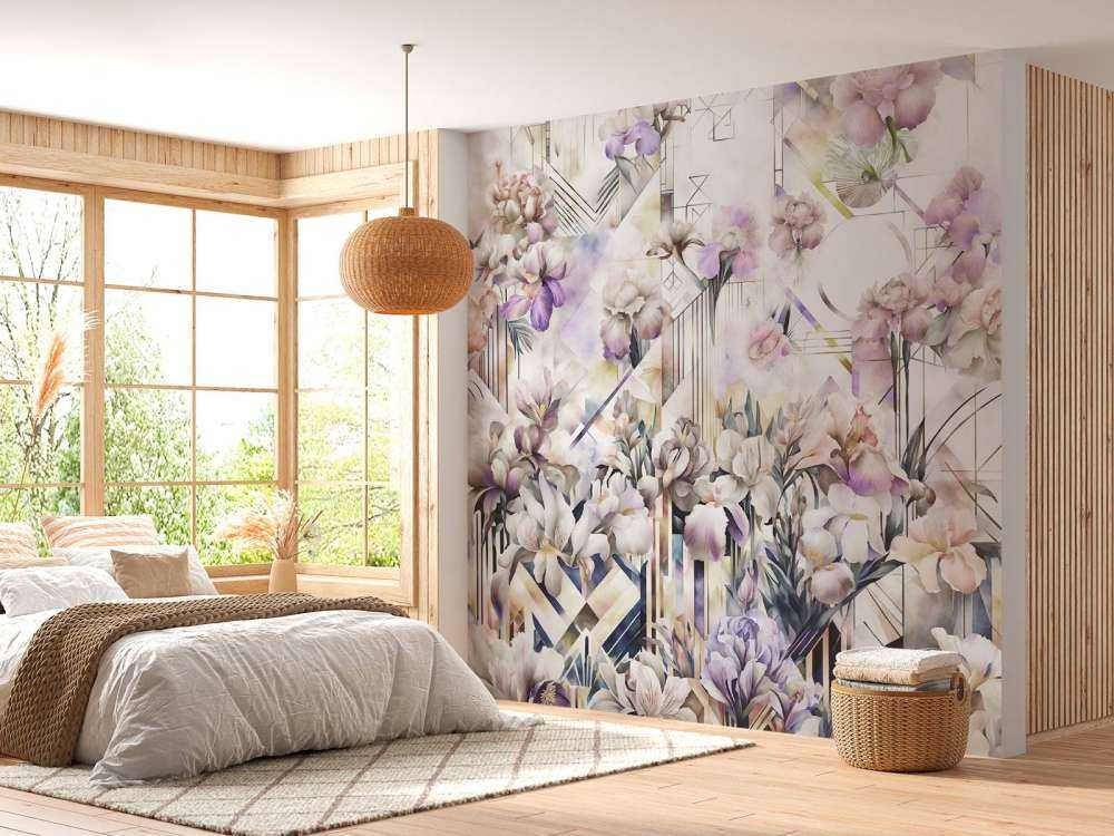 Huge Watercolor Irises Violet