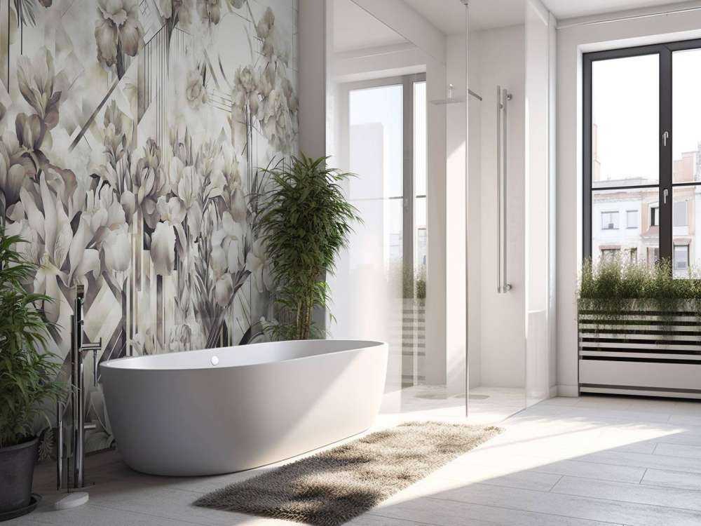 Huge Watercolor Irises Green