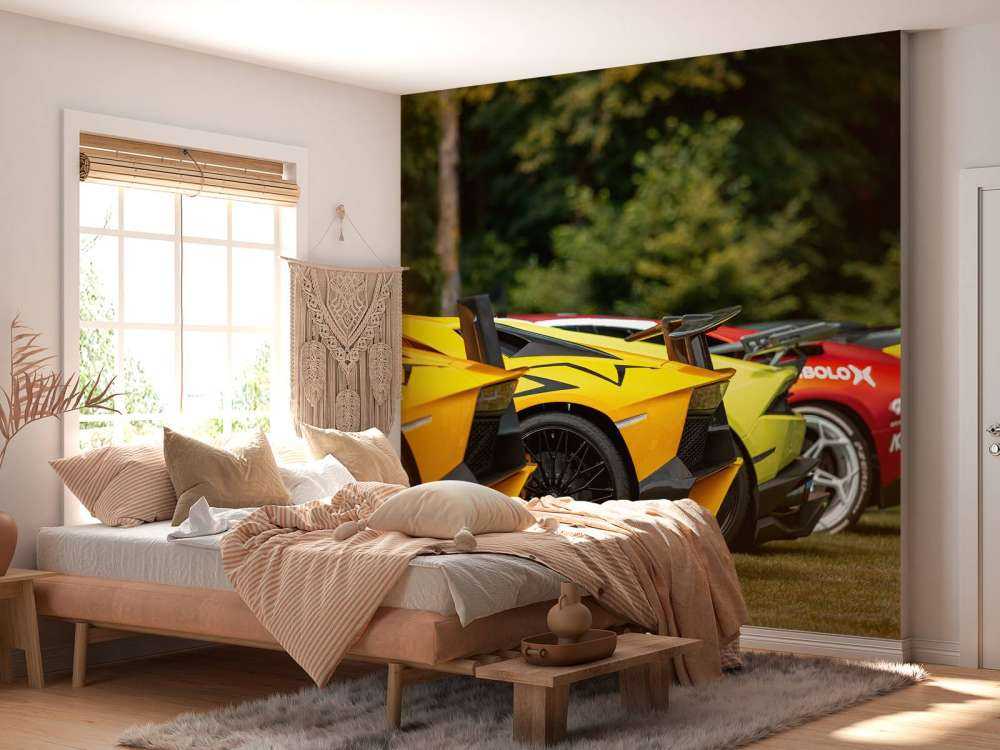 Supercar collection in nature