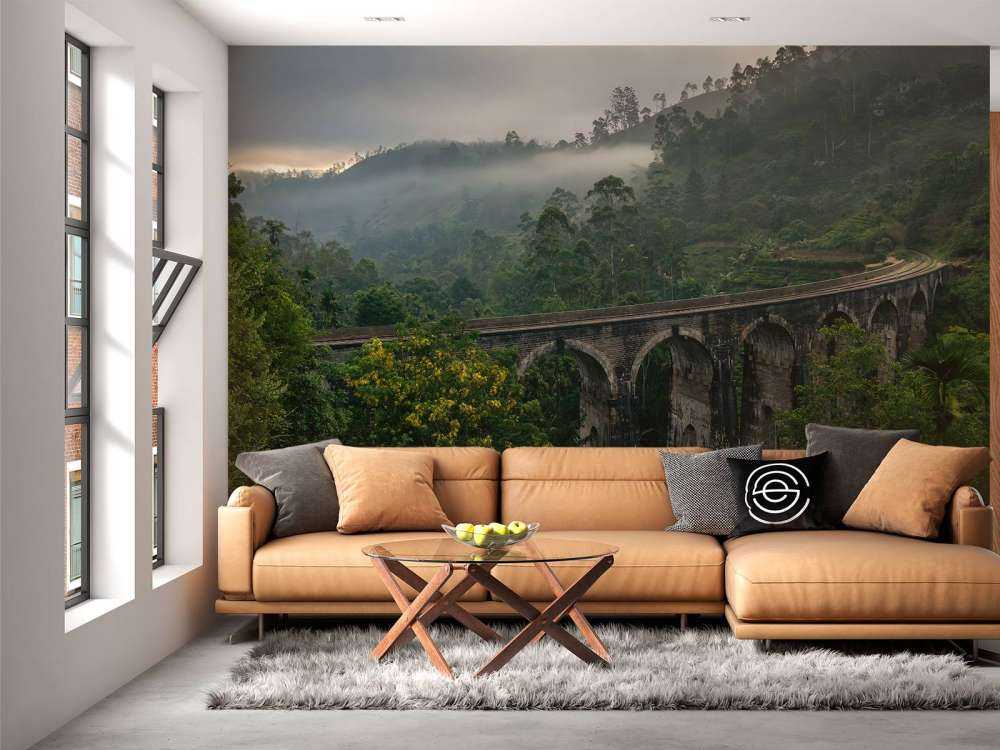 Railway bridge through jungle