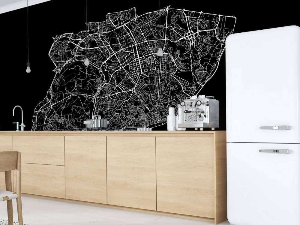 Plattegrond van Lissabon, zwart