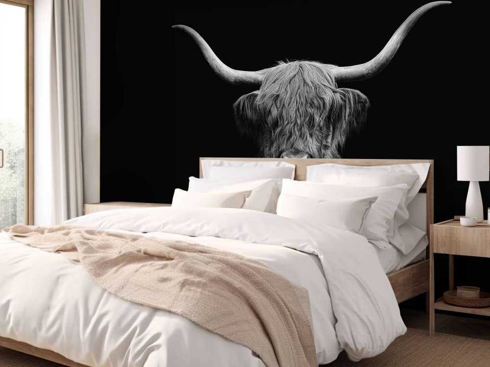 Black and white Scottish Highlander