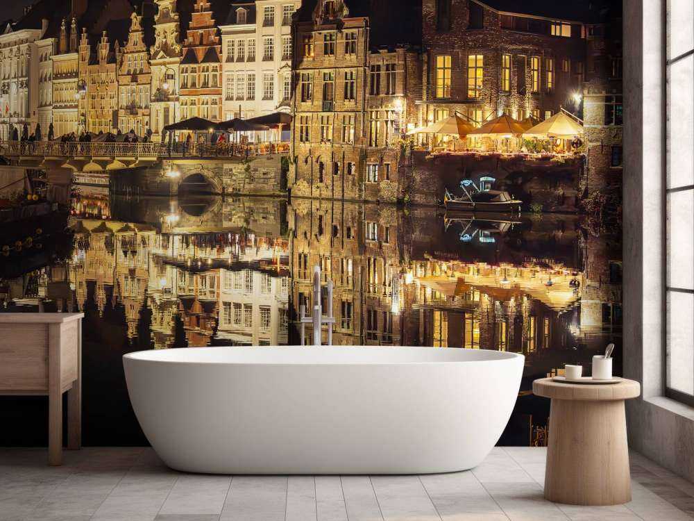 Korenlei dok bij nacht