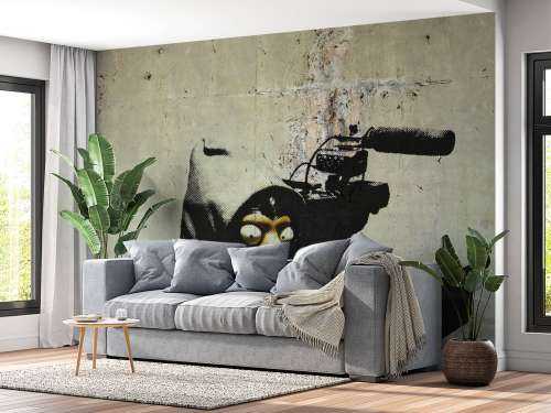 Banksy - ETTGS monkey, raw concrete
