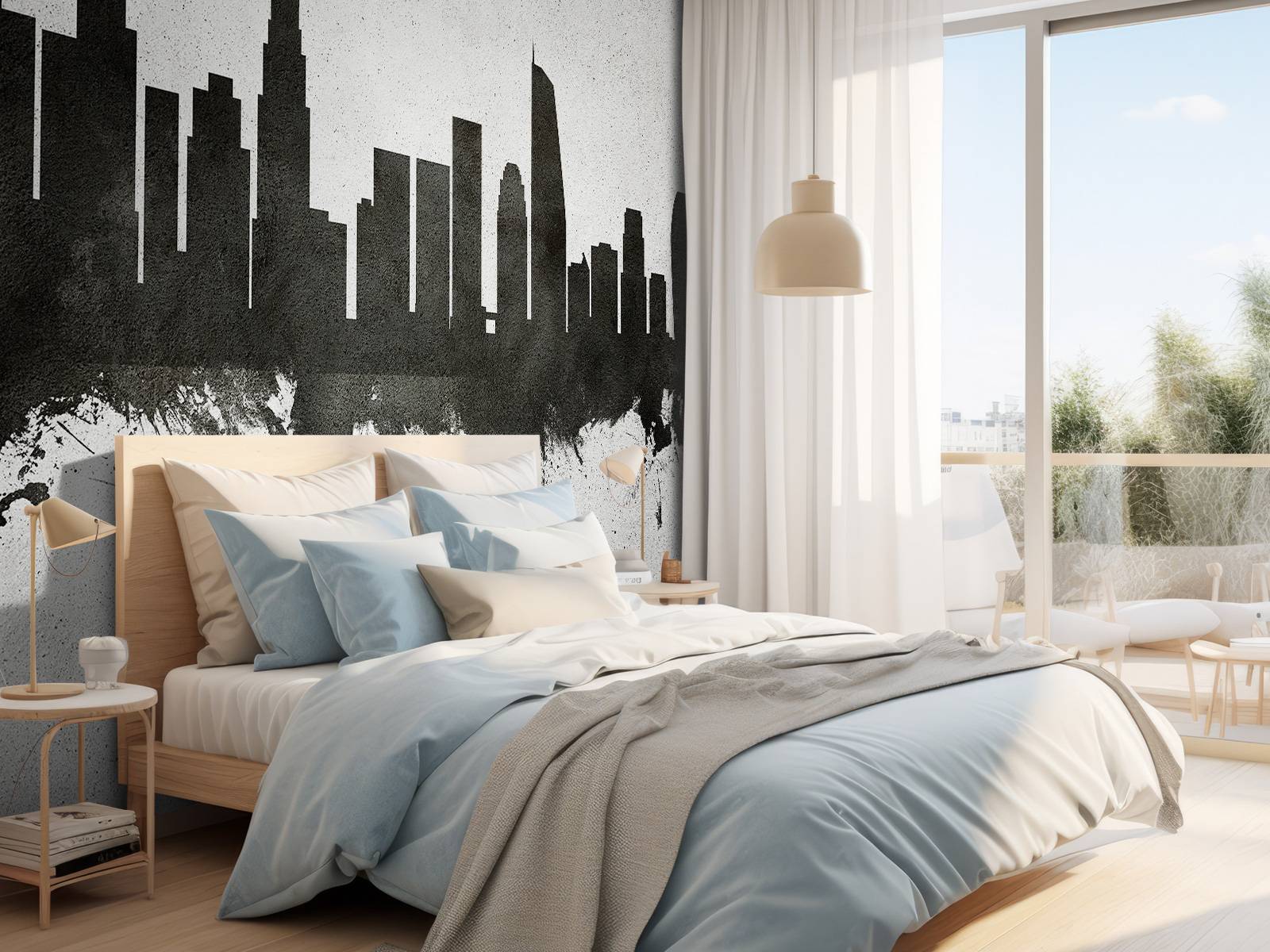Watercolor skyline, Los Angeles