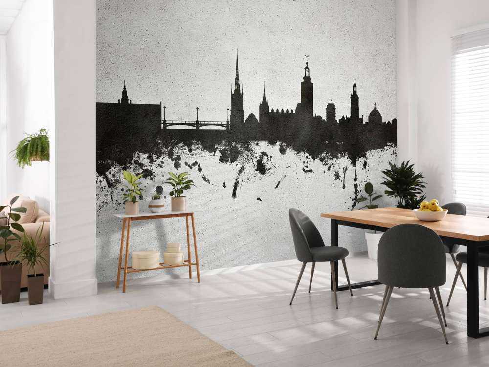 Watercolor skyline, Stockholm