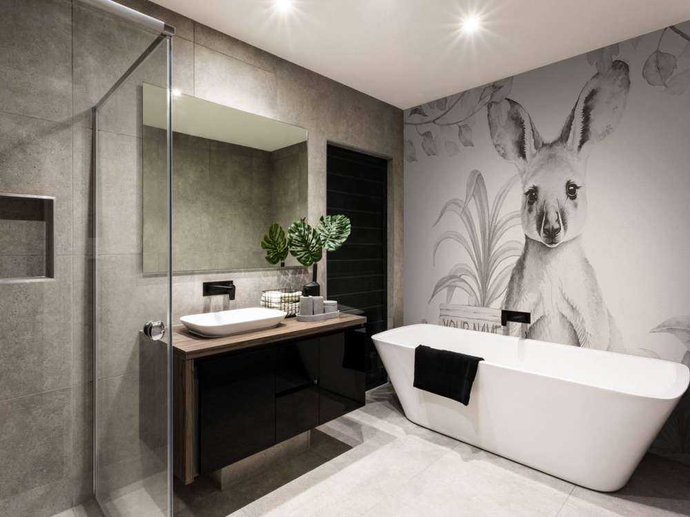 Baby kangaroo in the jungle beige