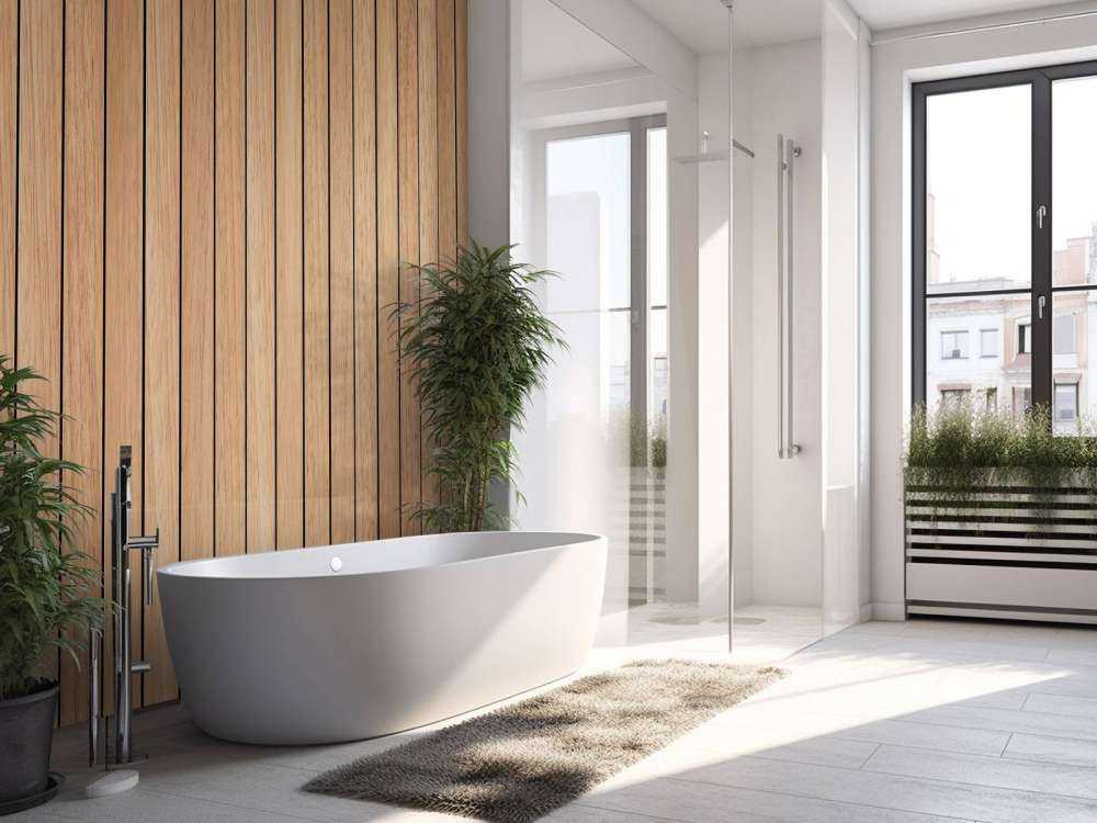 Light vertical wooden planks