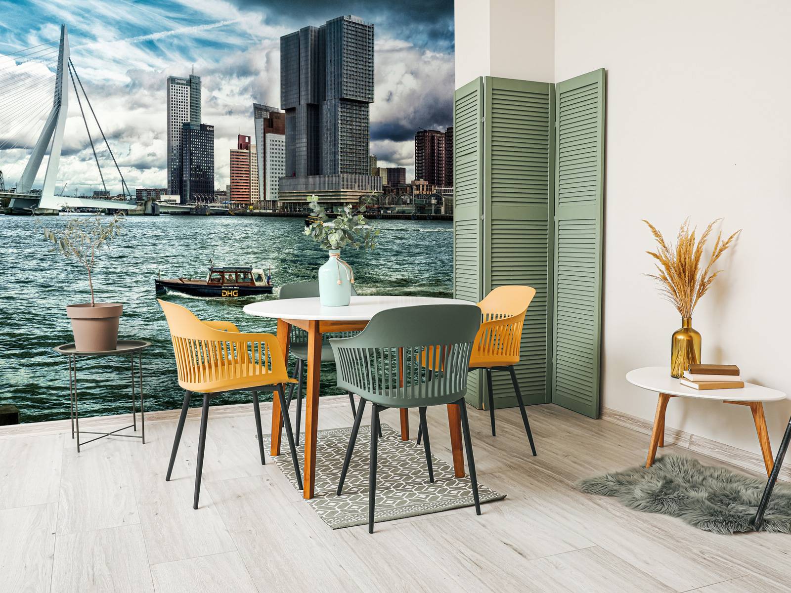 Skyline' Rotterdam with view on the Kop van Zuid in color 