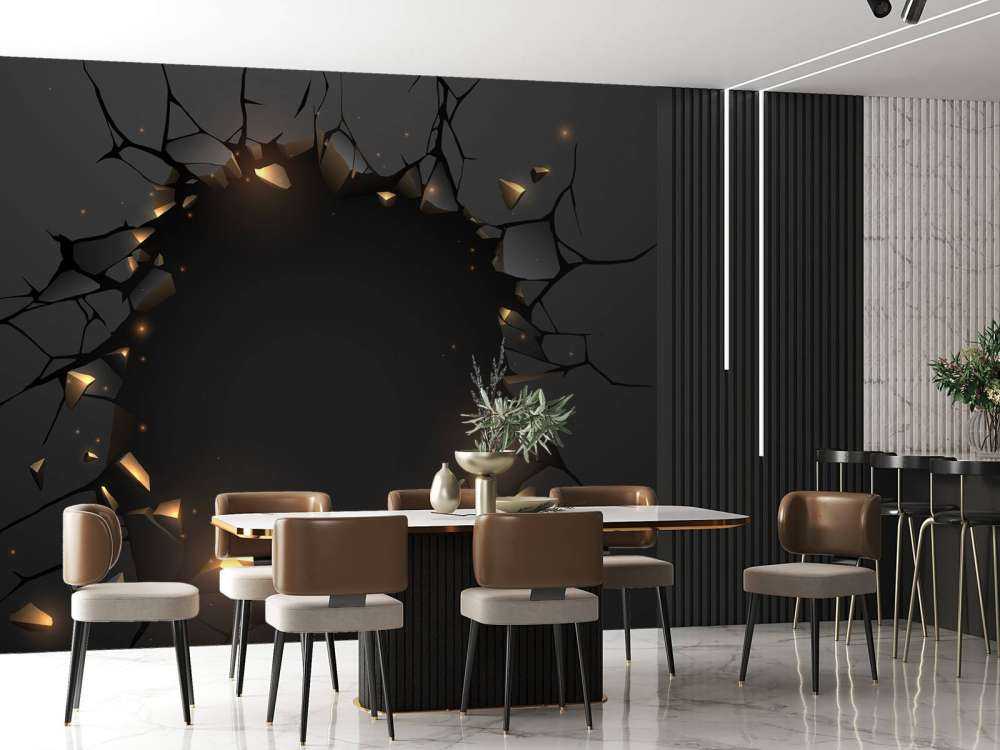 Black wall with hole