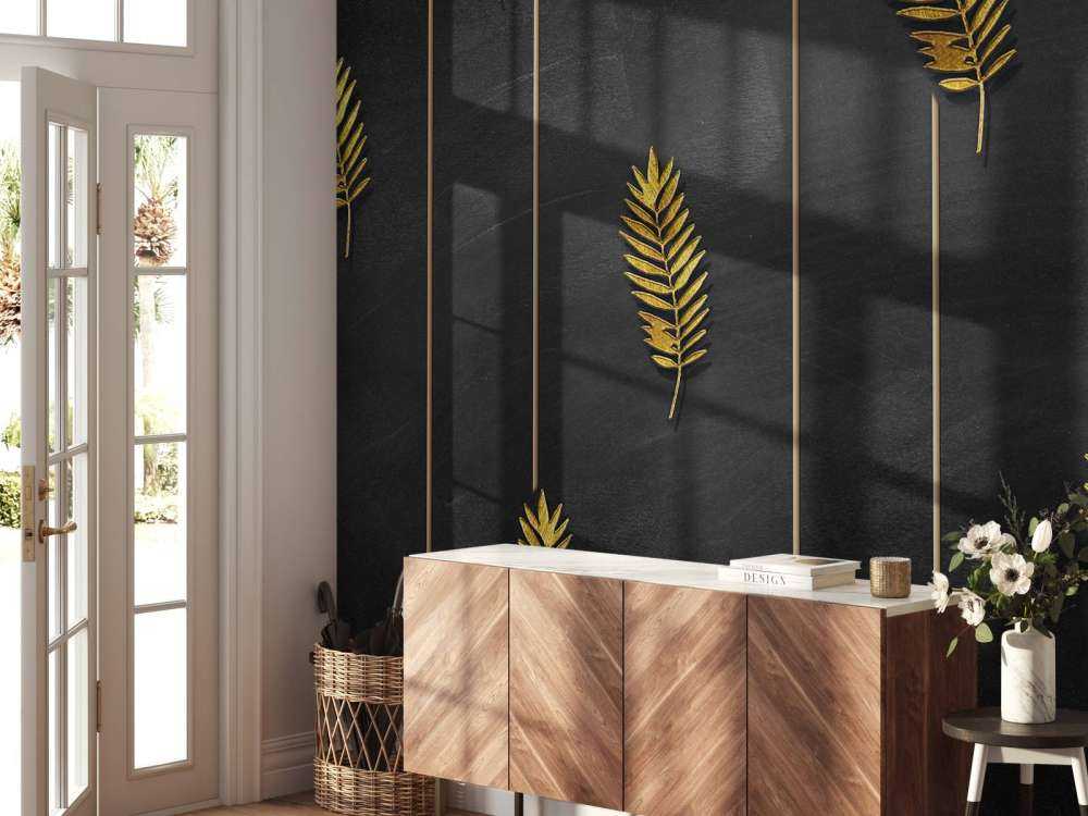 Golden tropical leaves