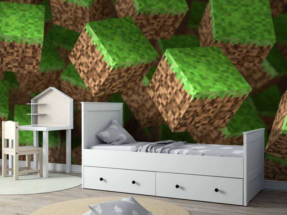3D Minecraft grass blocks