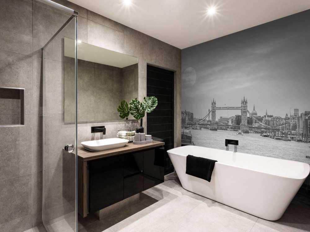 Cityscape of London in black and white