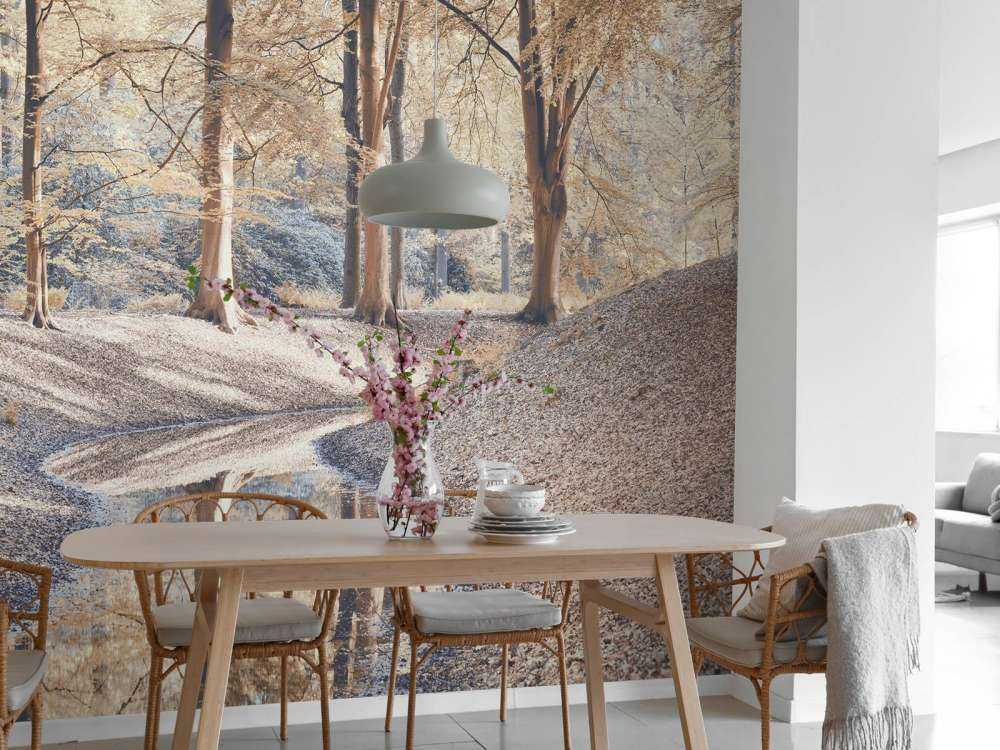 Stream in forest - pastel