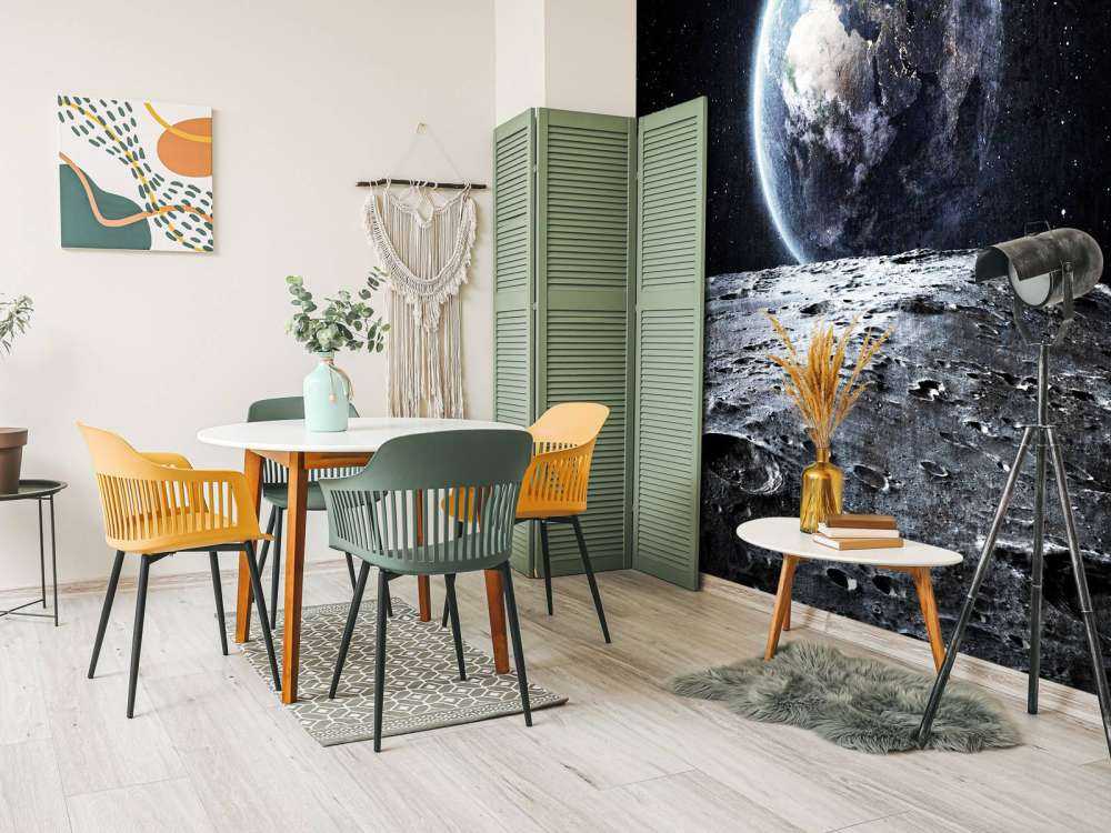Moon and earth