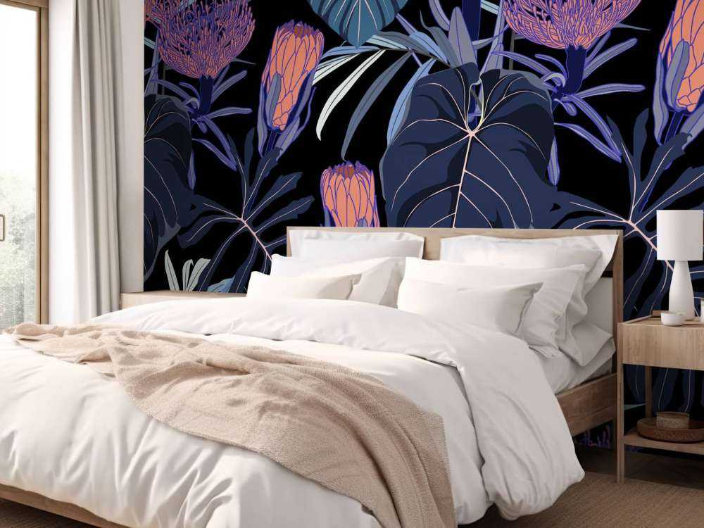 Pattern with tropical plants