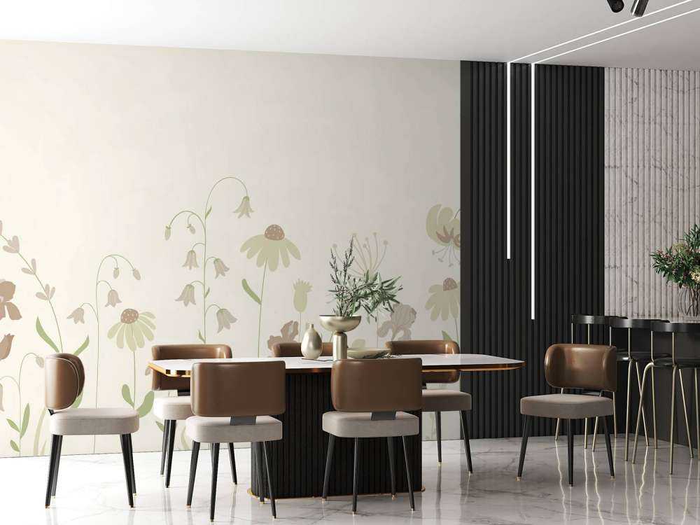 Flower field tall beige with old pink