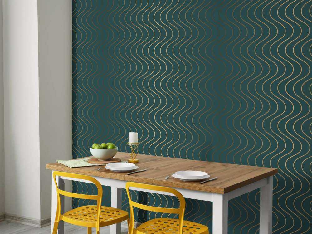 Wavy teal pattern